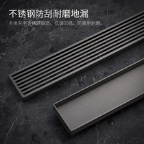 Submarine) long linear floor drain anti-odor insect-proof anti-reflection stainless steel bathroom shower room quick-discharge floor drain