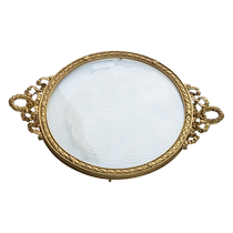 (Self-operated by Juran Home) You can live French tray ornaments alloy round home B&B decorative tea tray