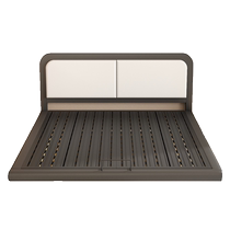 Natural Art and Suspended Bed Home Master Bedroom Modern Simple No Bedside Tatami Bed Frame Rental Double Bed