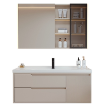Yida cream style oak bathroom cabinet integrated ceramic washbasin cabinet combination bathroom sink wash top