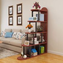 Dongwofuli Bogu rack simple living room trapezoidal partition floor-standing storage rack bookshelf storage steel wood flower rack multi-layer