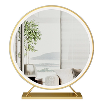 Zhuo Wo (furniture) mirror Cosmetic Mirror Led Lamp Dresden student Dormitory Desktop Large Round Mirror Intelligent Beauty Cosmetic Mirror