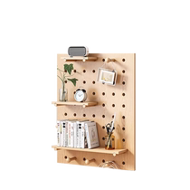 Rama red furniture solid wood wall wall hole board storage rack storage background wall wooden wall decoration display