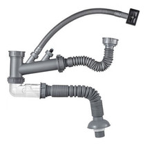 Submarine) double-slot sewer pipe sink drainer dish basin basket connecting pipe kitchen retractable drain pipe