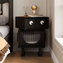 Joint cabinet American retro black bedside table simple bedroom bedside table living room side cabinet childrens room home bedside table
