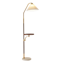 DGY floor lamp bedroom bedside lamp new style log high-end light luxury pleated decorative coffee table storage vertical table lamp