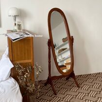 Qianyu retro French female floor mirror bedroom slimming display mirror Korean blogger same style ins style removable