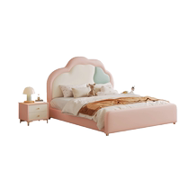 Diyi impression childrens bed cloud small apartment modern simple girl princess bed velvet dream soft bed