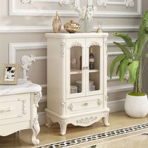 Qianyu European style small wine cabinet solid wood sideboard living room entrance modern simple cabinet partition cabinet storage storage cabinet