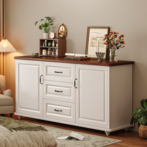 Qingfei Shangpin TV cabinet American storage cabinet living room household solid wood legs modern simple wall bucket cabinet TV cabinet