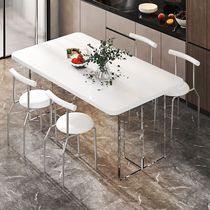 Dongwo mighty black acrylic slate dining table modern internet celebrity suspended high-end pure black wabi-sabi style table