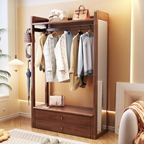 Dongwo Misiluo solid wood coat rack dressing mirror integrated bedroom floor-standing clothes rack multi-functional storage rack