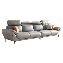 Biffel leather sofa Italian minimalist first layer cowhide modern simple straight row living room leather art sofa furniture