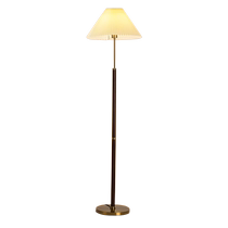 DGY floor lamp living room high-end light luxury sofa side solid wood vertical table lamp bedroom bedside pleated floor lamp