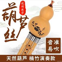 Hulusi seven-hole beginners special seven-hole cucurbit flute in C-flat B-key anti-fall childrens purple bamboo nanzhu hulusi musical instrument