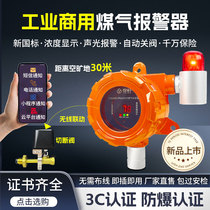 Gas alarm commercial industrial explosion proof with wireless manipulator A propane probe leakage automatic cut-off valve