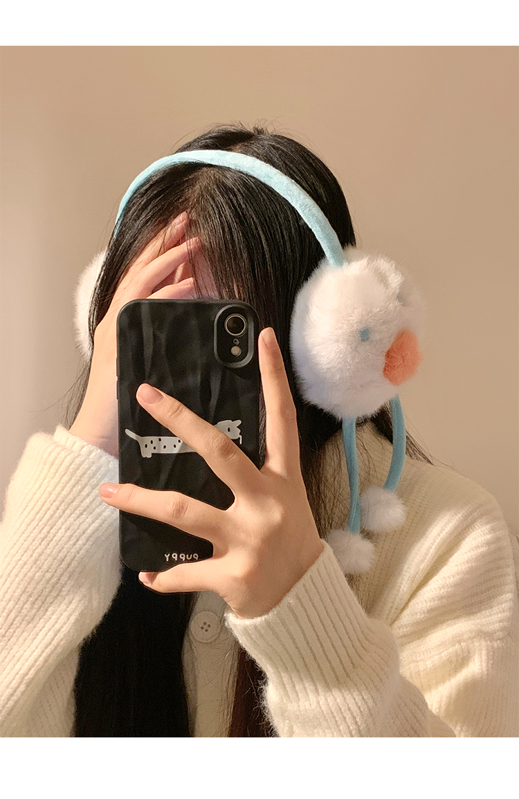 Niedlicher Schneemann, große Plüsch-Ohrenschützer, kältebeständig und warmhaltend, für den Winter, Ohrwickel, warmhaltend, Reit-Ohrschutz, Ohrabdeckung_voghion.com