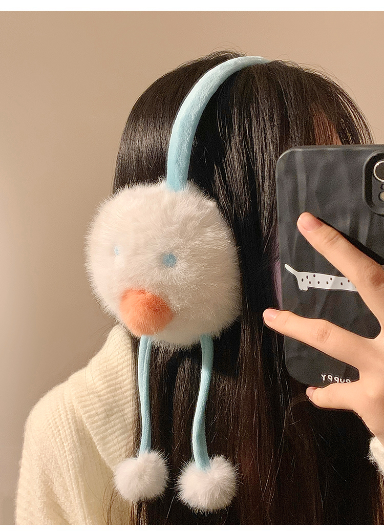 Niedlicher Schneemann, große Plüsch-Ohrenschützer, kältebeständig und warmhaltend, für den Winter, Ohrwickel, warmhaltend, Reit-Ohrschutz, Ohrabdeckung_voghion.com