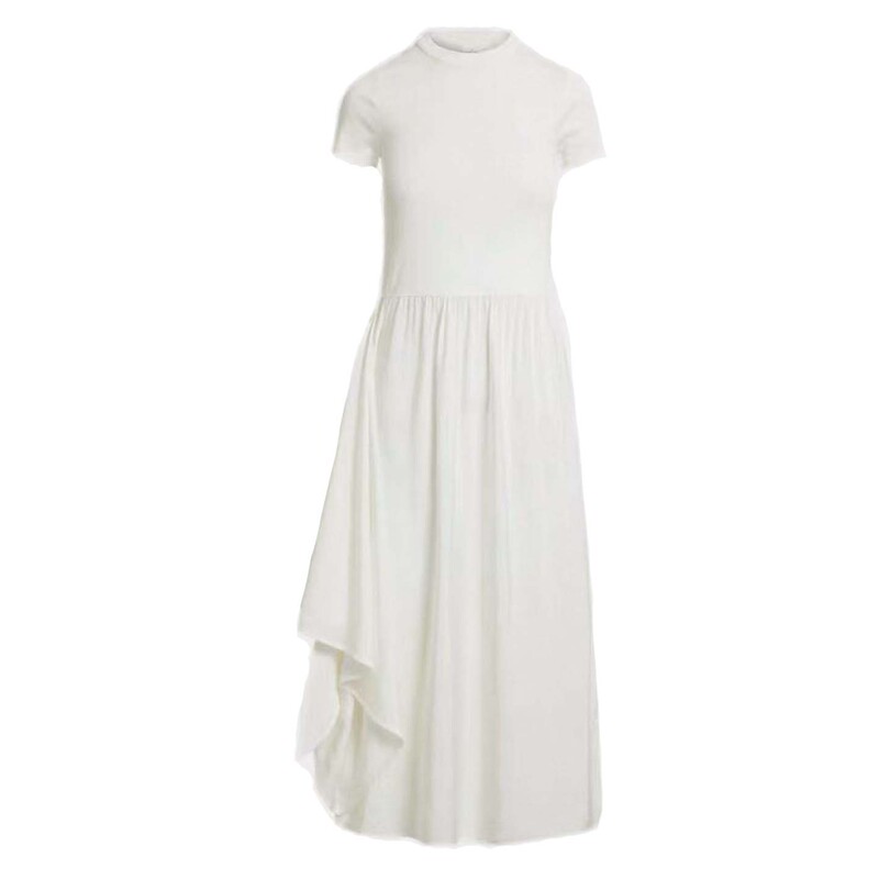 French-Style Half-High Collar Short-Sleeved Long Dress, a Similar Style to Raf's 2026 Summer Wrap-Around T-Shirt Dress French-Style Half-High Collar Short-Sleeved Long Dress, a Similar Style to Raf's 2026 Summer Wrap-Around T-Shirt Dress