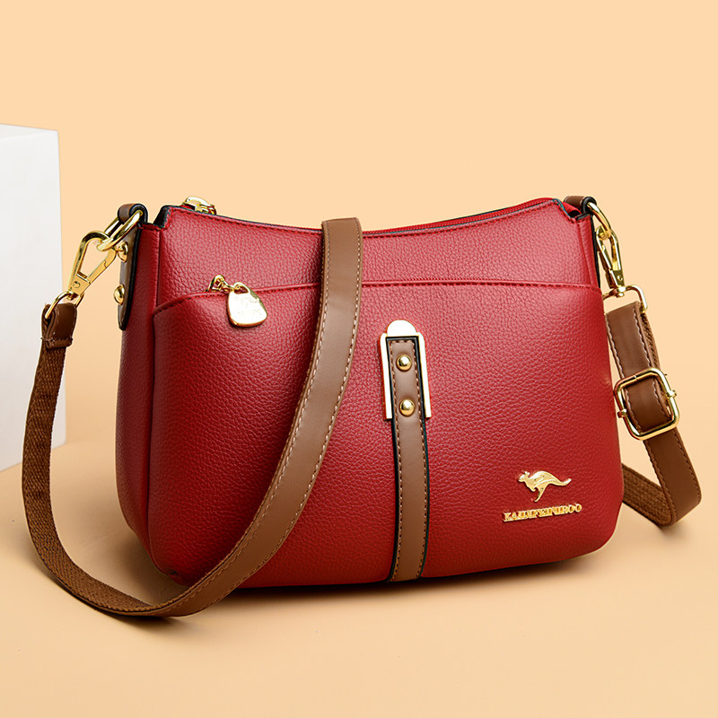 轻奢真皮斜挎包2026新款潮时尚百搭大容量女士中年妈妈单肩包软皮