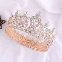 Baroque retro bridal crown European-style round full circle rhinestone heart-shaped crown ornament wedding dress accessories batch