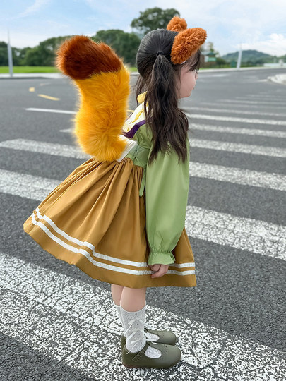 疯狂动物城尼克狐狸朱迪cos服装尾巴女童春秋洛丽塔儿童节公主裙