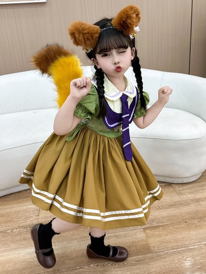 疯狂动物城尼克狐狸朱迪cos服装尾巴女童春秋洛丽塔儿童节公主裙
