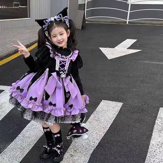 库洛米秋冬长袖加绒加厚洛丽塔蓬蓬裙女.童cos演出服女宝春秋裙子