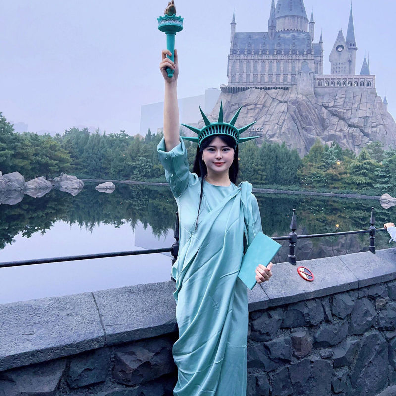 American Statue of Liberty Athena Cosplay Costume Ancient Roman Robe Halloween Cosplay Outfit Set