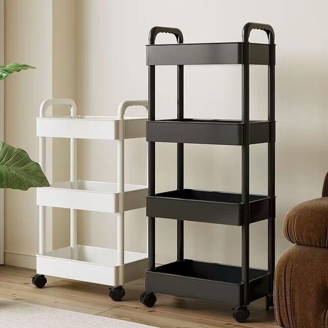 Trolley rack multi-layer storage supplies floor-standing kitchen rack living room snacks movable bedroom bookshelf