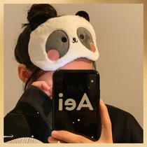 Cute panda eye mask for girls to block light for sleep not only for lunch break but also for sleeping to relieve eye fatigue cartoon plush winter