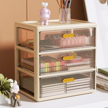 Japanese Drawer Desktop Storage Box Desk Stationery Storage Organizer Multifunctional Large Capacity Dustproof Office Storage Rack