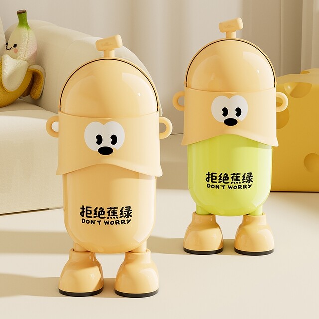 Japanese Imported Household Trash Can with Lid, Large Capacity, High Aesthetic Value, Cute Design, Suitable for Living Room, Bedroom, Kitchen, Bathroom, and Toilet