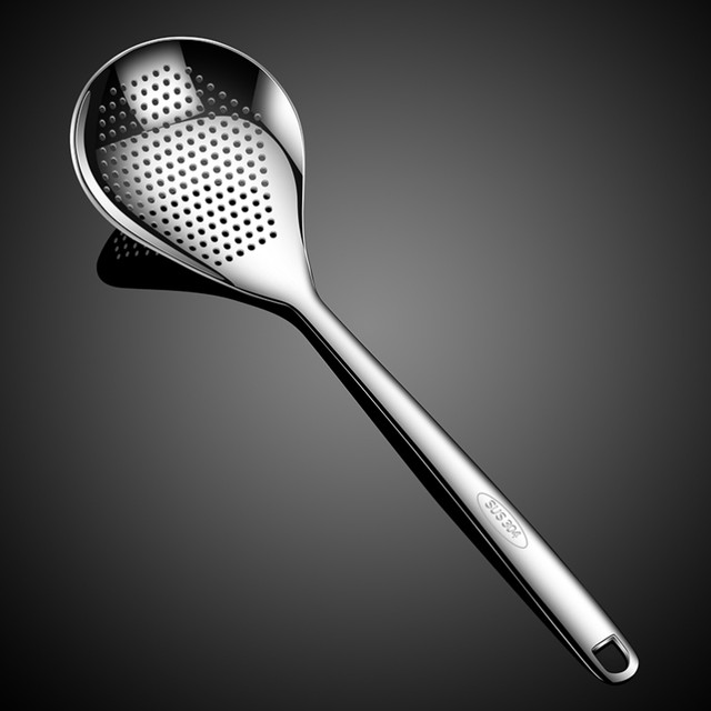 German Imported 304 Stainless Steel Pepper Strainer, Household Kitchen Tool for Scooping Noodles and Dumplings, Frying Strainer, Small Skimmer