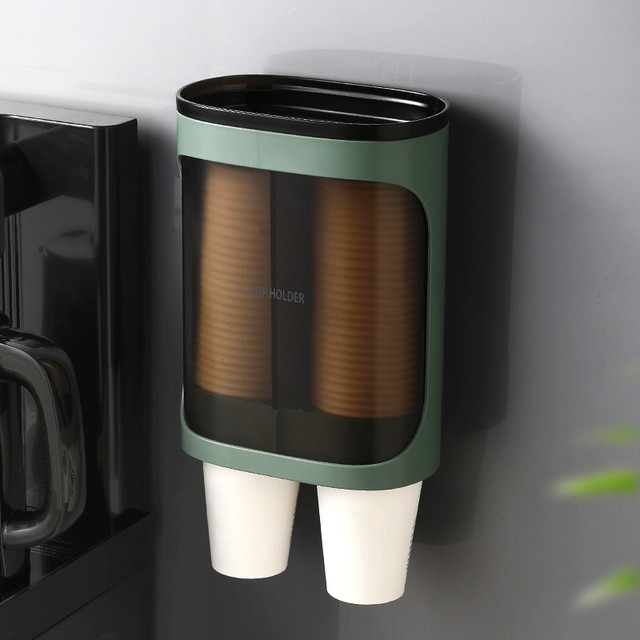 Japanese Imported Mujie Paper Cup Dispenser, Disposable Cup Storage Tube, Punch-Free Cup Holder, Wall-Mounted Storage Rack