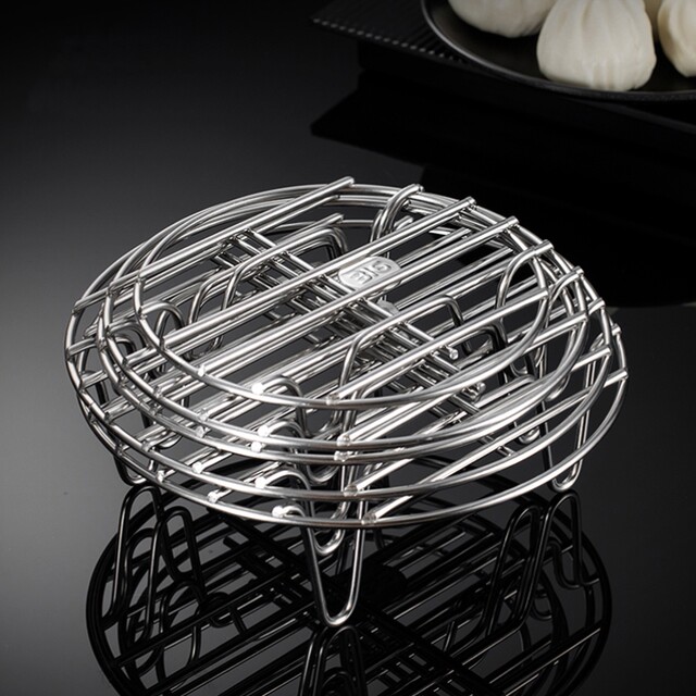 German Imported 316 Stainless Steel Steaming Rack 304 Household Pressure Cooker Low-Footed Steaming Rack for Rice Cooker