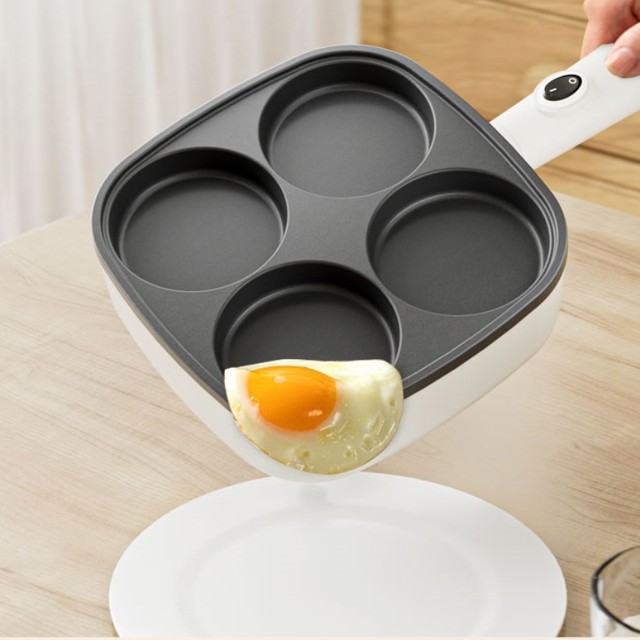 German Imported Egg Burger Machine Frying Plug-In Non-Stick Frying Pan Commercial Breakfast Frying Pan Four-Hole Omelette Artifact