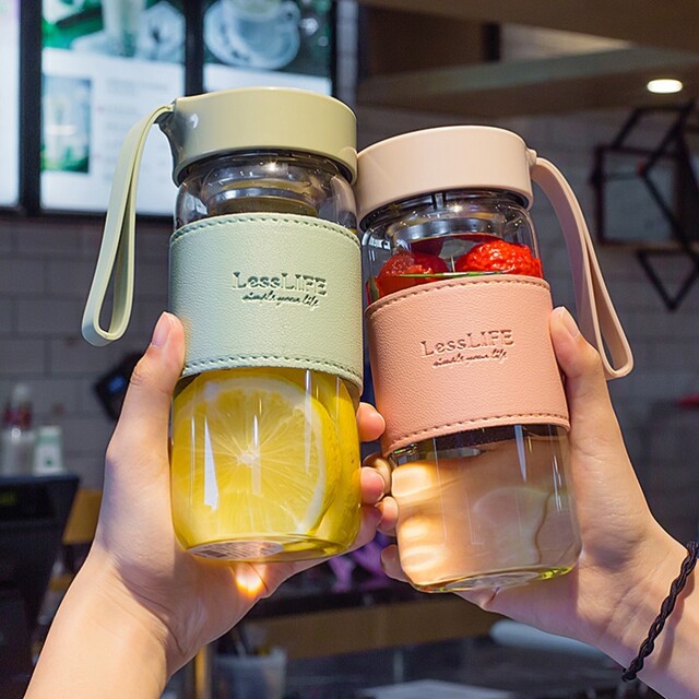 German Imported High-Quality Glass Cup, High Borosilicate Heat-Resistant Cup with Tea Infuser, Men's 2023 New Model, Internet-Famous Single-Layer Cup