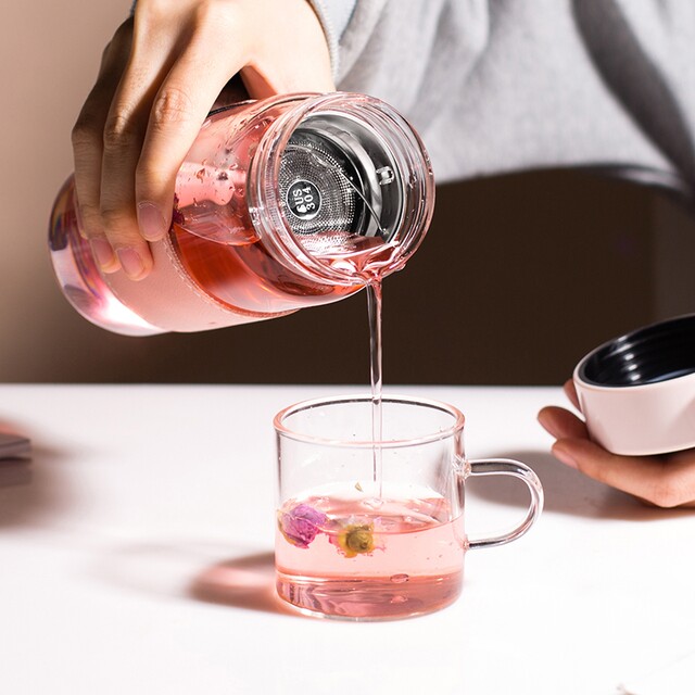 German Imported High-Quality Glass Cup, High Borosilicate Heat-Resistant Cup with Tea Infuser, Men's 2023 New Model, Internet-Famous Single-Layer Cup