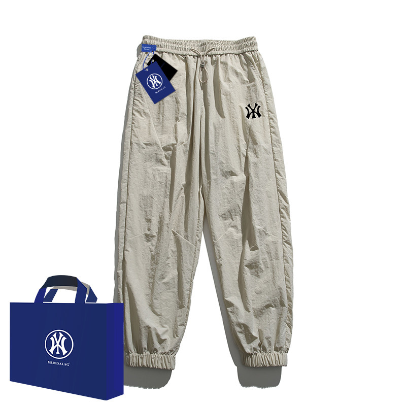 MLB ESALAG official ice wire casual pants for men's summer thin tire sports loose beam nine pants