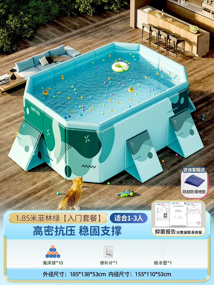 Folding Adult Swimming Pool, increased thickness, high-density compression-resistant support (multiple sizes)