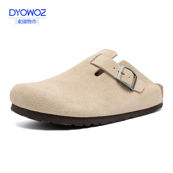 DYOWOZ/Dongyuan Wuzuo 코르크 신발 플랫 캐주얼 외부 발가락 신발 정품 가죽 일본 남성 및 여성 Boken 신발