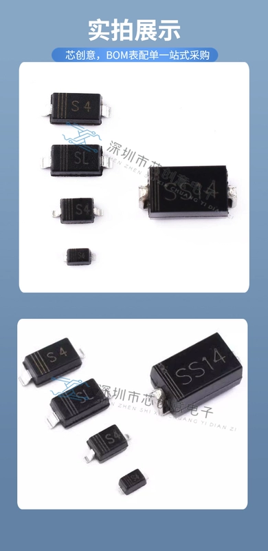 Diode chỉnh lưu SMD Schottky 1N5819 màn lụa S4/SL/SS14 SOD-523/323/123/SMA