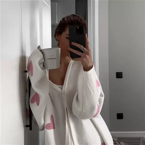 Женская шерстяная куртка с длинными рукавами вязаный свитер