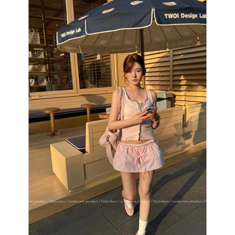 Fairychaco “Pink Ballet” Bow Lace-Up Girl's Suit Fairychaco “Pink Ballet” Bow Lace-Up Girl's Suit