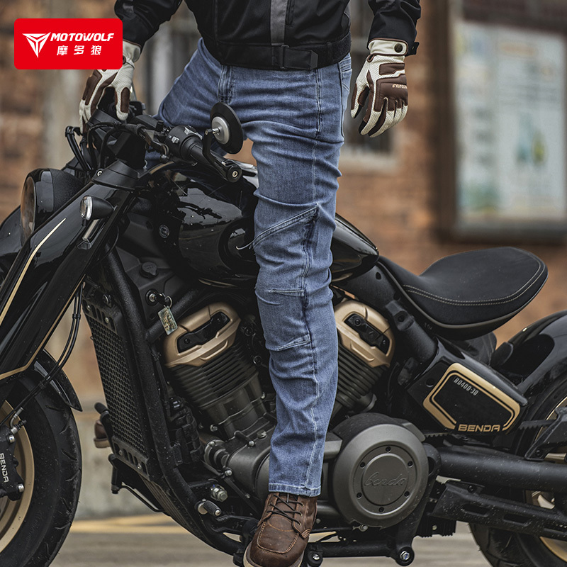 Modo Wolf Motorcycle Spring and Summer Jeans Anti-Fall Protective Gear Rider Casual Riding Pants Racing Pants Motorcycle Travel Equipment Modo Wolf Motorcycle Spring and Summer Jeans Anti-Fall Protective Gear Rider Casual Riding Pants Racing Pants Motorcycle Travel Equipment