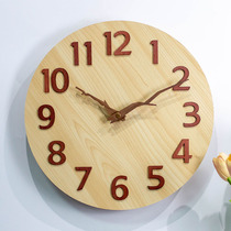 12-inch cross-border best-selling wooden wall clock for living room high-end modern simple clock Japanese-style creative wood grain clock