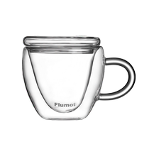 German Flumot double-layer glass coffee cup high temperature resistant thickened latte water cup anti-scalding transparent tea cup 2675