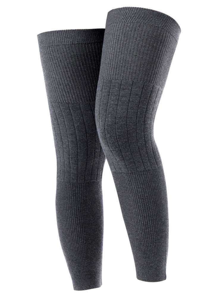 Fleece-Lined Knee Warmers for Elderly Men and Women with Cold Legs, Extended Length for Autumn and Winter, Cold-Proof Leg Warmers