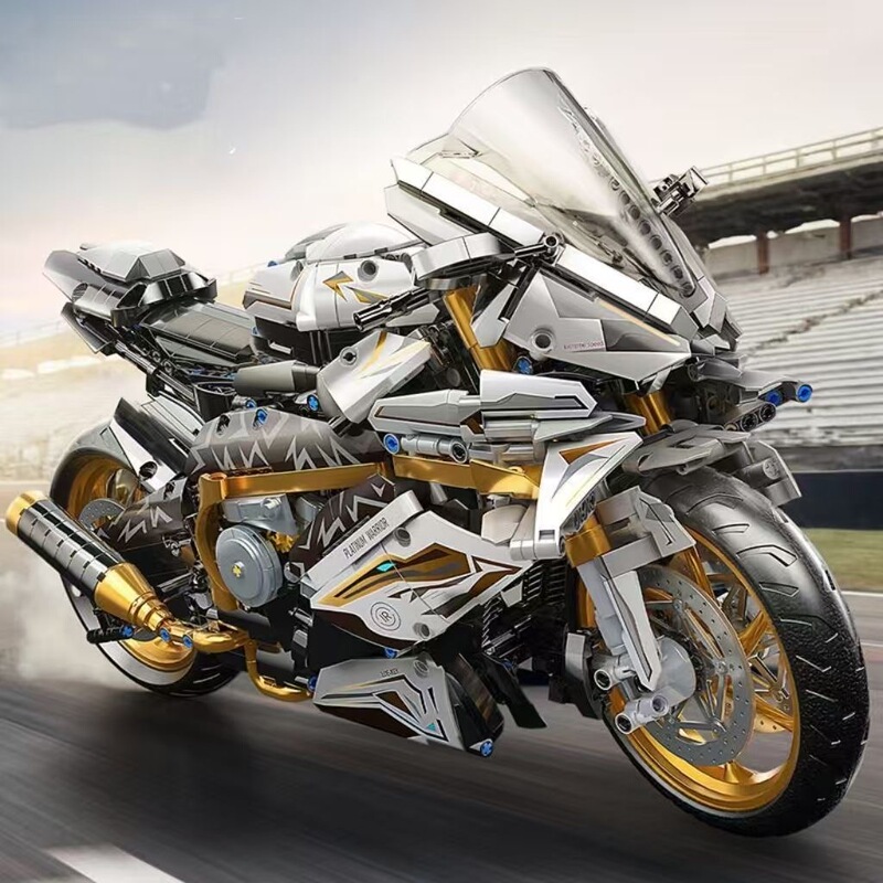 New White Gold Bmw Motorcycle Building Blocks M1000Rr Assembly Mechanical Set Boy Toy Model Ornament Gift New White Gold Bmw Motorcycle Building Blocks M1000Rr Assembly Mechanical Set Boy Toy Model Ornament Gift